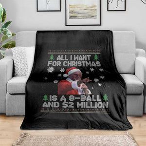 Funny Christmas Billy Meme Throw Blanket A 8 Ball and 2 Million Dollars Baby Uncle in Santa Suit TS02 Print Your Wear