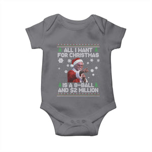 Funny Christmas Billy Meme Baby Onesie A 8 Ball and 2 Million Dollars Baby Uncle in Santa Suit TS02 Charcoal Print Your Wear