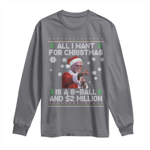 Funny Christmas Billy Meme Long Sleeve Shirt A 8 Ball and 2 Million Dollars Baby Uncle in Santa Suit TS02 Charcoal Print Your Wear