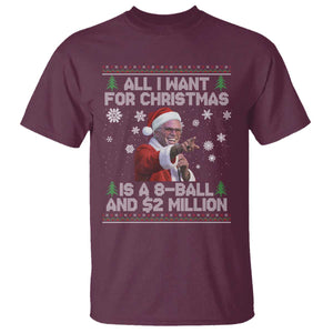 Funny Christmas Billy Meme T Shirt A 8 Ball and 2 Million Dollars Baby Uncle in Santa Suit TS02 Maroon Print Your Wear