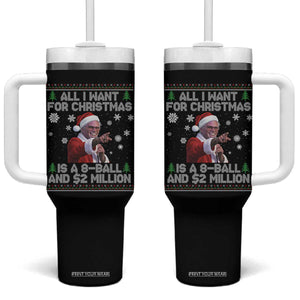 Funny Christmas Billy Meme Tumbler With Handle A 8 Ball and 2 Million Dollars Baby Uncle in Santa Suit TS02 One Size: 40 oz Black Print Your Wear