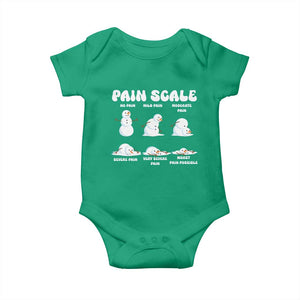 Funny Snowman Pain Scale Christmas Baby Onesie Melting Snowman Holiday Humor TS02 Irish Green Print Your Wear