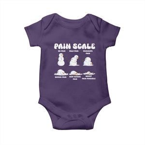 Funny Snowman Pain Scale Christmas Baby Onesie Melting Snowman Holiday Humor TS02 Purple Print Your Wear