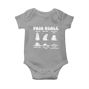 Funny Snowman Pain Scale Christmas Baby Onesie Melting Snowman Holiday Humor TS02 Sport Gray Print Your Wear