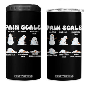 Funny Snowman Pain Scale Christmas 4 in 1 Can Cooler Tumbler Melting Snowman Holiday Humor TS02 One Size: 16 oz Black Print Your Wear