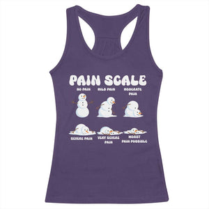 Funny Snowman Pain Scale Christmas Racerback Tank Top Melting Snowman Holiday Humor TS02 Purple Print Your Wear