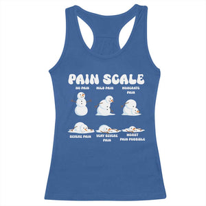 Funny Snowman Pain Scale Christmas Racerback Tank Top Melting Snowman Holiday Humor TS02 Royal Blue Print Your Wear