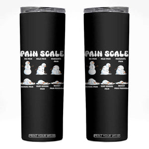 Funny Snowman Pain Scale Christmas Skinny Tumbler Melting Snowman Holiday Humor TS02 Black Print Your Wear