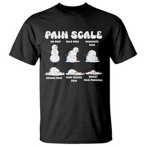 Funny Snowman Pain Scale Christmas T Shirt Melting Snowman Holiday Humor TS02 Black Print Your Wear
