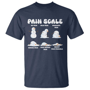 Funny Snowman Pain Scale Christmas T Shirt Melting Snowman Holiday Humor TS02 Navy Print Your Wear