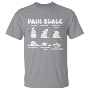 Funny Snowman Pain Scale Christmas T Shirt Melting Snowman Holiday Humor TS02 Sport Gray Print Your Wear
