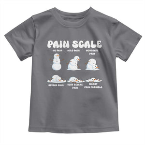 Funny Snowman Pain Scale Christmas Toddler T Shirt Melting Snowman Holiday Humor TS02 Charcoal Print Your Wear