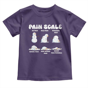 Funny Snowman Pain Scale Christmas Toddler T Shirt Melting Snowman Holiday Humor TS02 Purple Print Your Wear