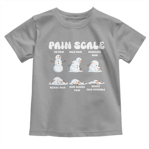Funny Snowman Pain Scale Christmas Toddler T Shirt Melting Snowman Holiday Humor TS02 Sport Gray Print Your Wear