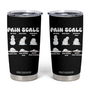 Funny Snowman Pain Scale Christmas Tumbler Cup Melting Snowman Holiday Humor TS02 Black Print Your Wear