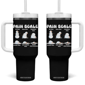 Funny Snowman Pain Scale Christmas Tumbler With Handle Melting Snowman Holiday Humor TS02 One Size: 40 oz Black Print Your Wear