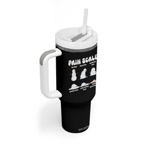Funny Snowman Pain Scale Christmas Tumbler With Handle Melting Snowman Holiday Humor TS02 Print Your Wear