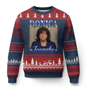 Donica Lewinsky Meme Ugly Christmas Sweater Viral Trump Parody Scandal Internet Humor TS02 Navy Red Print Your Wear