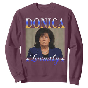 Donica Lewinsky Meme Sweatshirt Viral Trump Parody Scandal Internet Humor TS02 Maroon Print Your Wear
