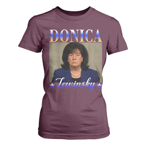 Donica Lewinsky Meme T Shirt For Women Viral Trump Parody Scandal Internet Humor TS02 Maroon Print Your Wear