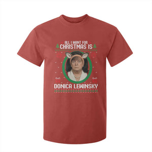 All I Want for Christmas Is Donica Lewinsky T Shirt For Kid Funny Holiday Trump Meme Political Roast Season TS02 Red Print Your Wear