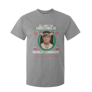 All I Want for Christmas Is Donica Lewinsky T Shirt For Kid Funny Holiday Trump Meme Political Roast Season TS02 Sport Gray Print Your Wear