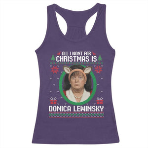 All I Want for Christmas Is Donica Lewinsky Racerback Tank Top Funny Holiday Trump Meme Political Roast Season TS02 Purple Print Your Wear