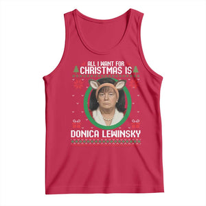 All I Want for Christmas Is Donica Lewinsky Tank Top Funny Holiday Trump Meme Political Roast Season TS02 Red Print Your Wear