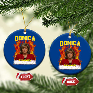 Donica Lewinsky Fire Trump Meme Ceramic Ornament Viral Scandal Parody Political Roast Vibes TS02 1pc Blue Print Your Wear