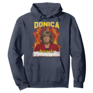 Donica Lewinsky Fire Trump Meme Hoodie Viral Scandal Parody Political Roast Vibes TS02 Navy Print Your Wear