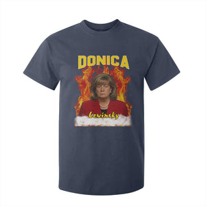 Donica Lewinsky Fire Trump Meme T Shirt For Kid Viral Scandal Parody Political Roast Vibes TS02 Navy Print Your Wear