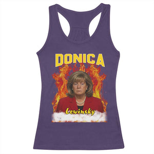 Donica Lewinsky Fire Trump Meme Racerback Tank Top Viral Scandal Parody Political Roast Vibes TS02 Purple Print Your Wear