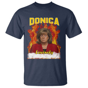 Donica Lewinsky Fire Trump Meme T Shirt Viral Scandal Parody Political Roast Vibes TS02 Navy Print Your Wear
