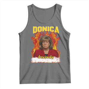 Donica Lewinsky Fire Trump Meme Tank Top Viral Scandal Parody Political Roast Vibes TS02 Black Heather Print Your Wear
