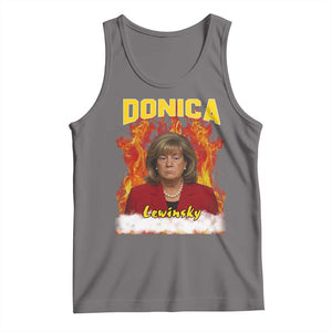 Donica Lewinsky Fire Trump Meme Tank Top Viral Scandal Parody Political Roast Vibes TS02 Deep Heather Print Your Wear