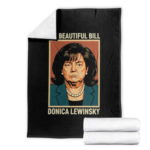 Big Beautiful Bill Donica Lewinsky Throw Blanket Funny Political Trump Meme Vintage Parody TS02 Black Print Your Wear