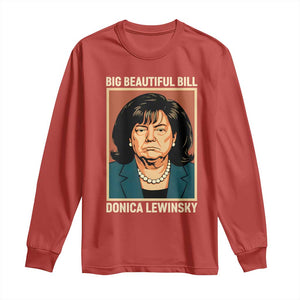 Big Beautiful Bill Donica Lewinsky Long Sleeve Shirt Funny Political Trump Meme Vintage Parody TS02 Red Print Your Wear