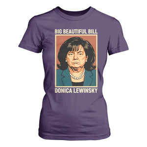 Big Beautiful Bill Donica Lewinsky T Shirt For Women Funny Political Trump Meme Vintage Parody TS02 Purple Print Your Wear