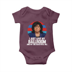 Funny Donica Lewinsky Viral Trump Meme Baby Onesie Retro Big Beautiful Bill Political Roast Humor TS02 Maroon Print Your Wear