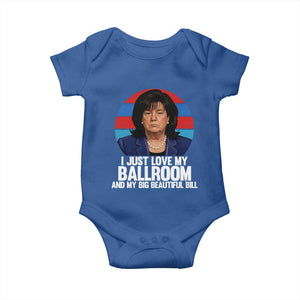 Funny Donica Lewinsky Viral Trump Meme Baby Onesie Retro Big Beautiful Bill Political Roast Humor TS02 Royal Blue Print Your Wear