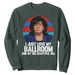 Funny Donica Lewinsky Viral Trump Meme Sweatshirt Retro Big Beautiful Bill Political Roast Humor TS02 Dark Forest Green Print Your Wear