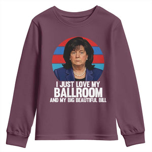 Funny Donica Lewinsky Viral Trump Meme Youth Sweatshirt Retro Big Beautiful Bill Political Roast Humor TS02 Maroon Print Your Wear