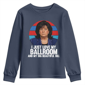 Funny Donica Lewinsky Viral Trump Meme Youth Sweatshirt Retro Big Beautiful Bill Political Roast Humor TS02 Navy Print Your Wear