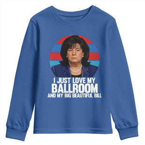 Funny Donica Lewinsky Viral Trump Meme Youth Sweatshirt Retro Big Beautiful Bill Political Roast Humor TS02 Royal Blue Print Your Wear