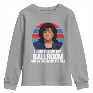 Funny Donica Lewinsky Viral Trump Meme Youth Sweatshirt Retro Big Beautiful Bill Political Roast Humor TS02 Sport Gray Print Your Wear