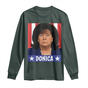 Donica Lewinsky Political Trump Meme Long Sleeve Shirt Hilarious Viral Internet Parody TS02 Dark Forest Green Print Your Wear