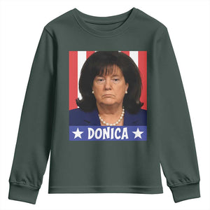 Donica Lewinsky Political Trump Meme Youth Sweatshirt Hilarious Viral Internet Parody TS02 Dark Forest Green Print Your Wear
