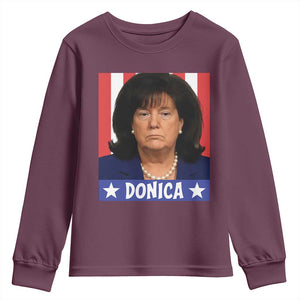 Donica Lewinsky Political Trump Meme Youth Sweatshirt Hilarious Viral Internet Parody TS02 Maroon Print Your Wear