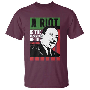 Martin Luther King MLK T Shirt A Riot Is The Language Of The Unheard Civil Rights TS02 Maroon Print Your Wear