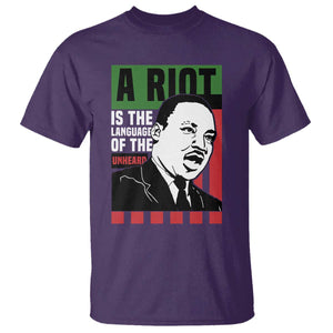 Martin Luther King MLK T Shirt A Riot Is The Language Of The Unheard Civil Rights TS02 Purple Print Your Wear